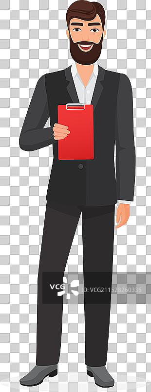 优雅的商人手持夹板图片素材