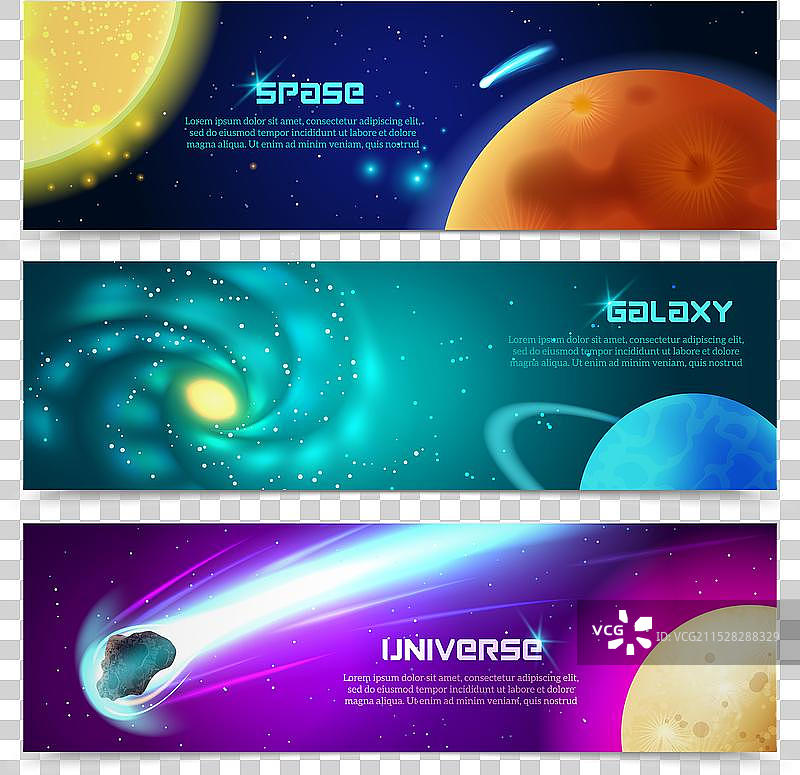 宇宙银河横幅套装图片素材