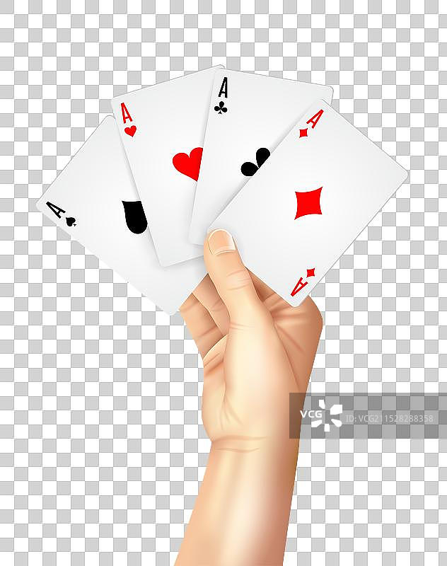 一副普通扑克牌摊开在手中图片素材