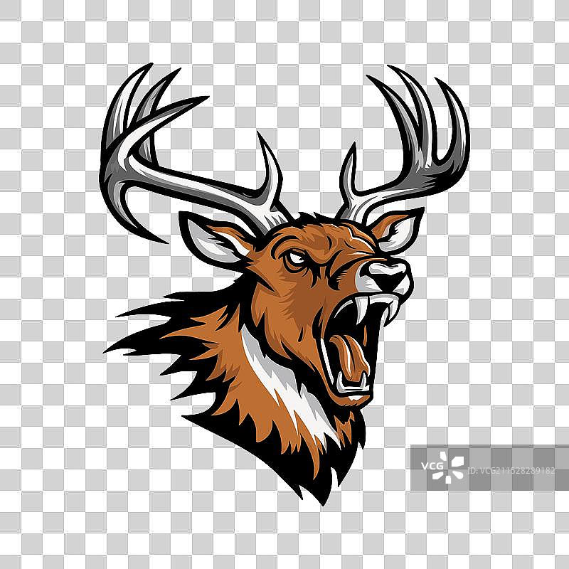 白色背景上的鹿设计标志图片素材