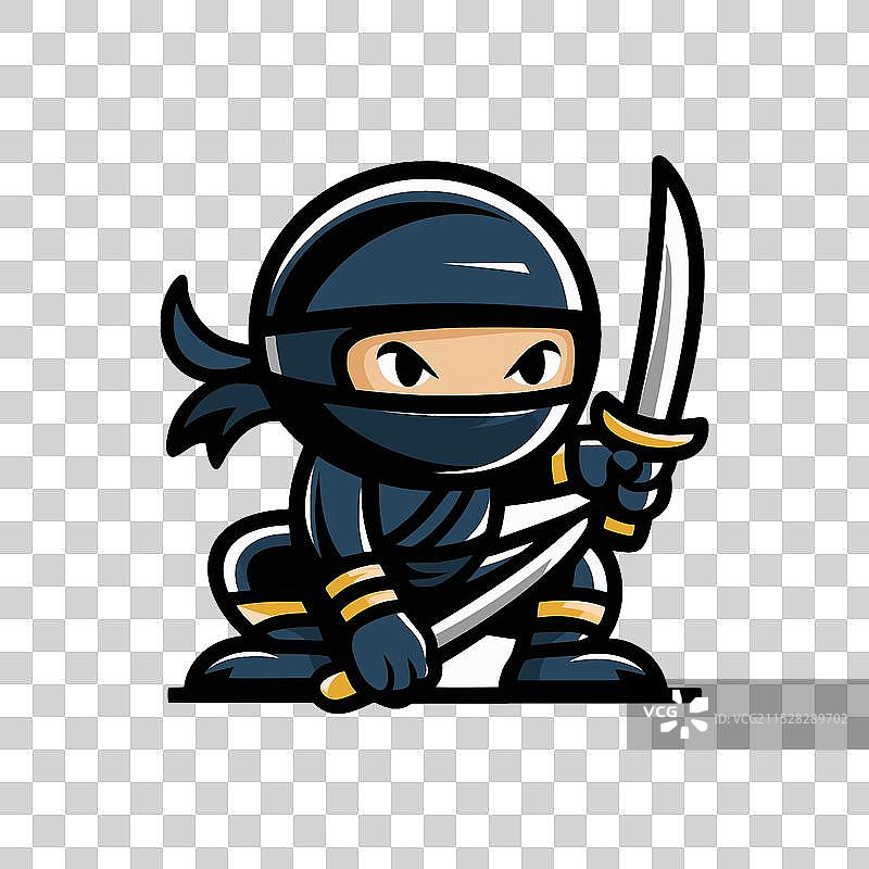 忍者角色持双剑图片素材