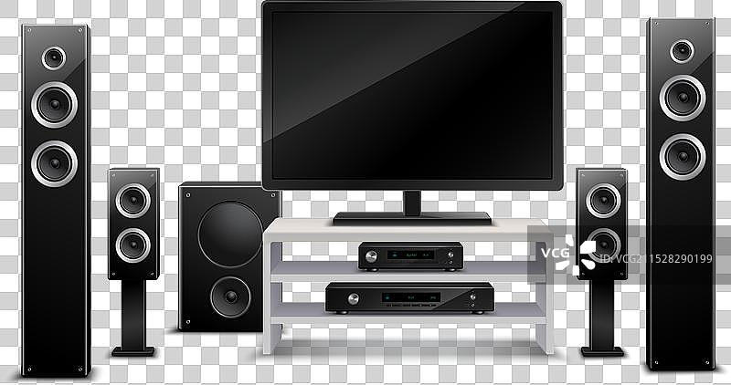 逼真的家庭影院概念图片素材