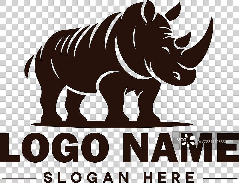 犀牛标志图标 现代野生有角动物图片素材