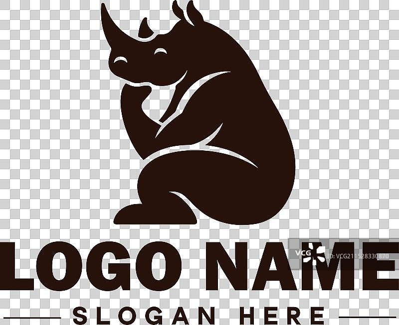 犀牛标志图标 现代野生有角动物图片素材