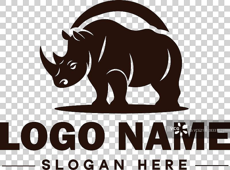 犀牛标志图标 现代野生有角动物图片素材