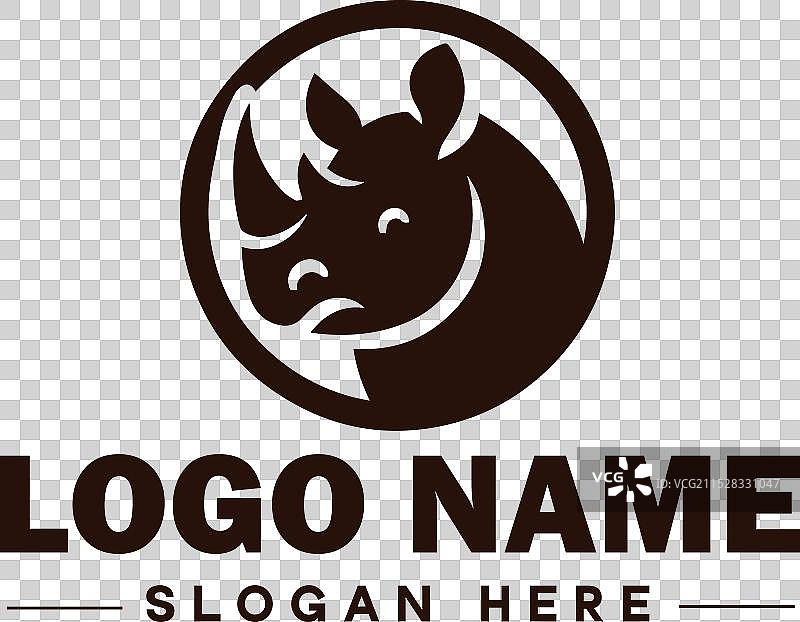 犀牛标志图标 现代野生有角动物图片素材