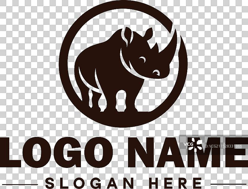 犀牛标志图标 现代野生有角动物图片素材