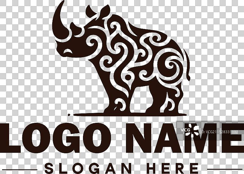 犀牛标志图标 现代野生有角动物图片素材