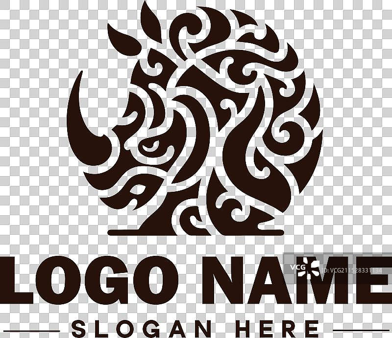 犀牛标志图标 现代野生有角动物图片素材