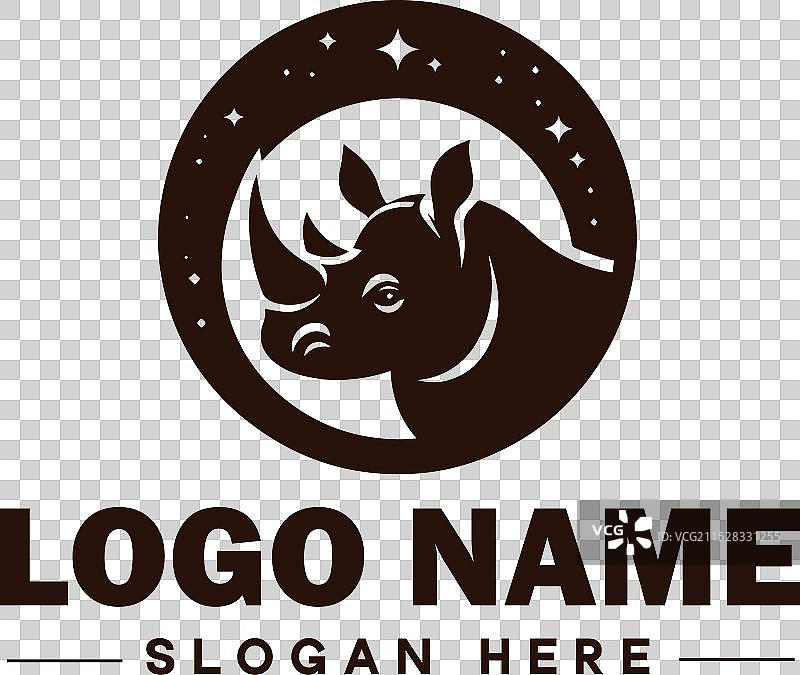 犀牛标志图标 现代野生有角动物图片素材