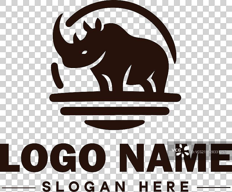 犀牛标志图标 现代野生有角动物图片素材