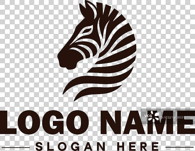 现代斑马野生动物标志图标图片素材