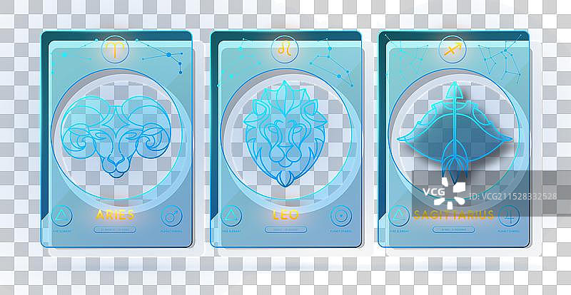 占星火象星座的巫术卡片图片素材
