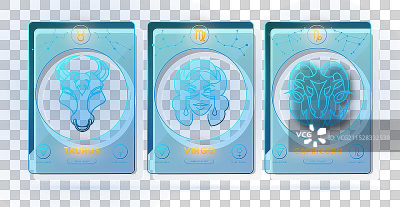 占星术地球星座的巫术卡片图片素材