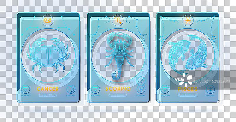 占星水象星座的巫术卡片图片素材