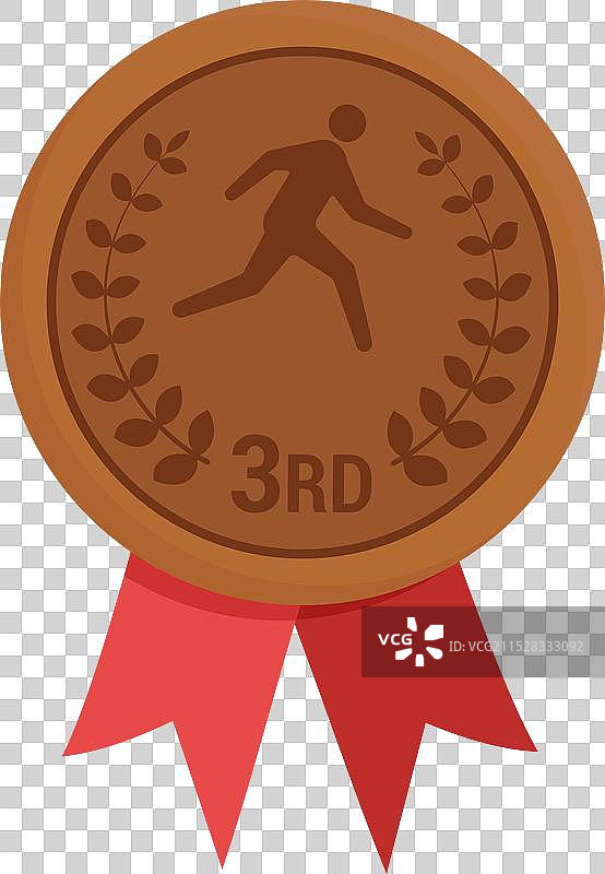 第三名铜牌与跑步者图片素材