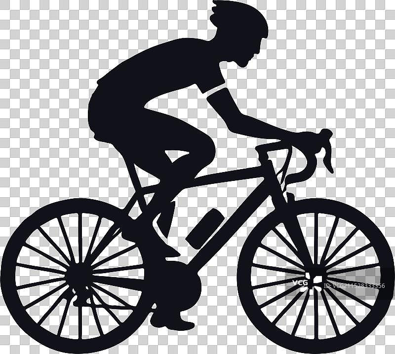 骑自行车的骑行者剪影图片素材