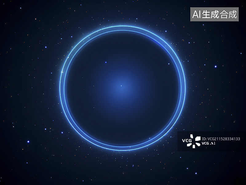 【AI数字艺术】蓝色圆形科技背景图片素材