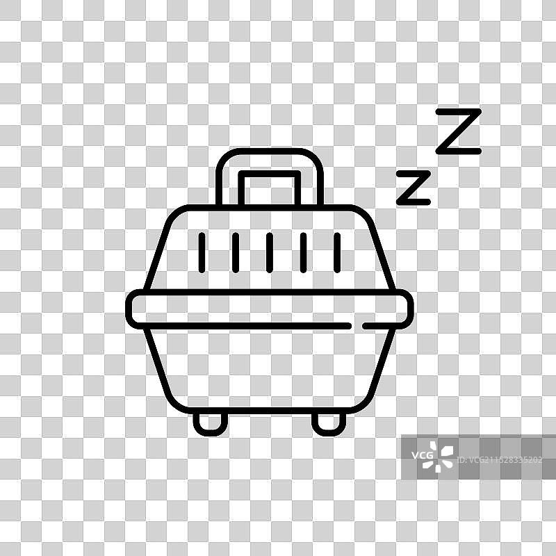 宠物运输箱和适合小憩的睡眠符号图片素材