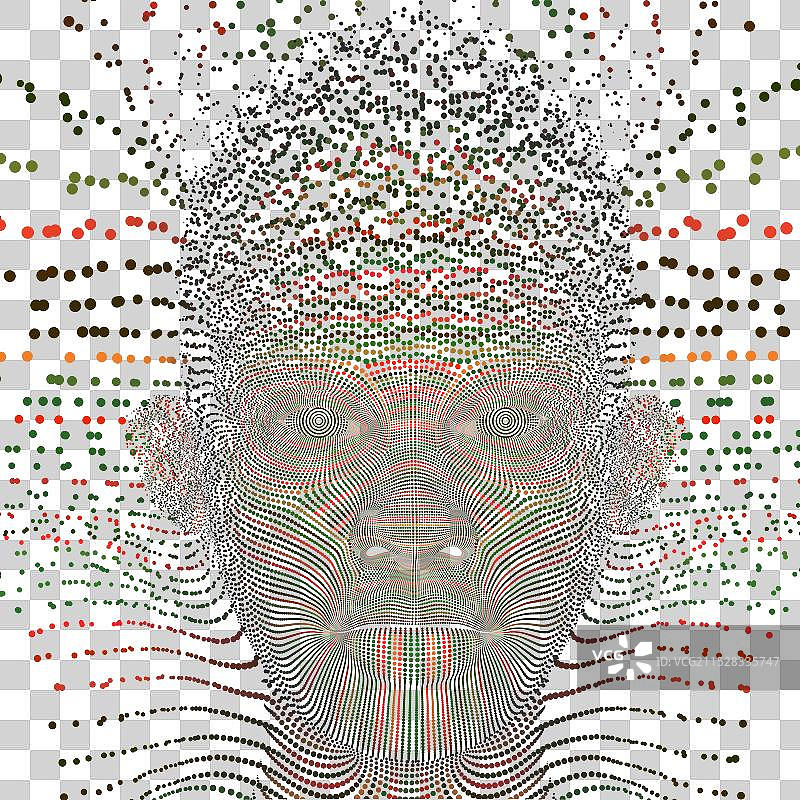 金色侧面人头的抽象艺术作品图片素材