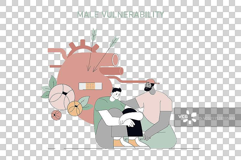 男性脆弱性平面图图片素材