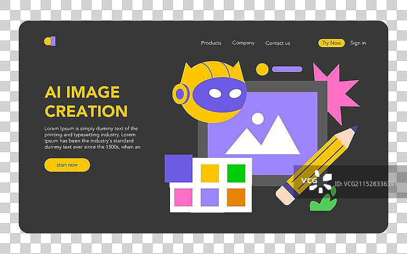 移动人工智能扁平设计图片素材