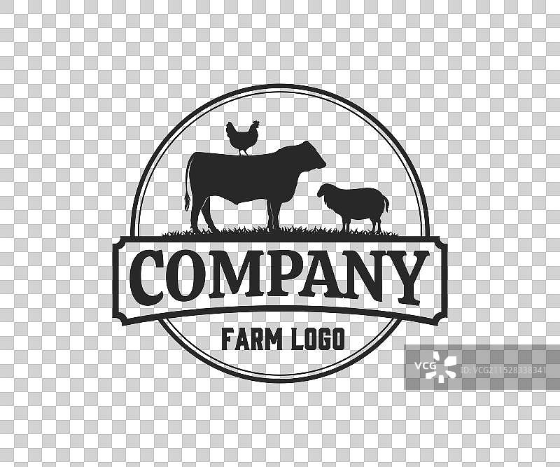 肉类农场标志设计或动物农场标志设计图片素材