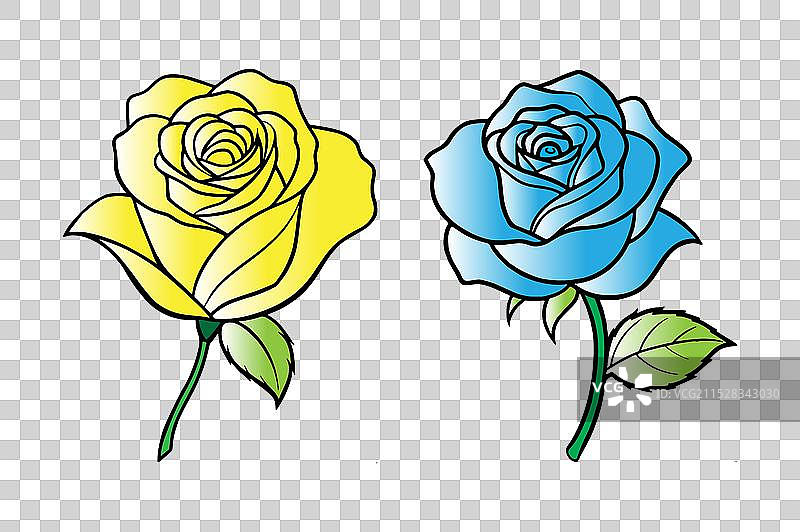 彩色玫瑰图标图片素材