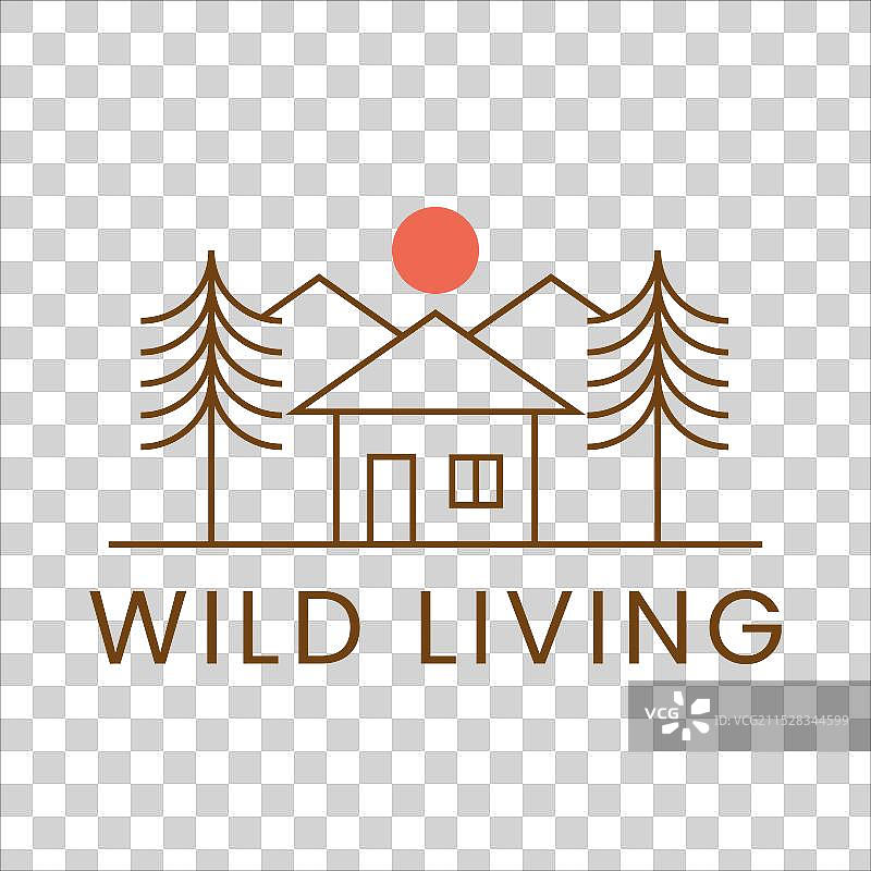 野生生活极简风格标志设计图片素材