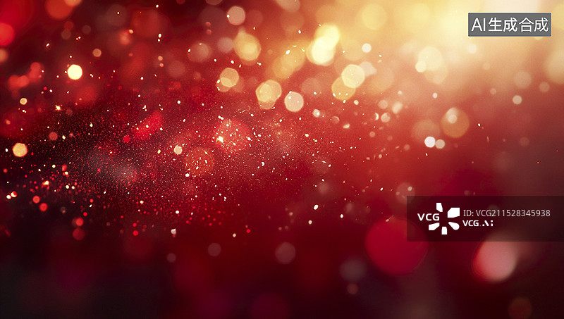 【AI数字艺术】红色炫光金粉特效科技背景图片素材