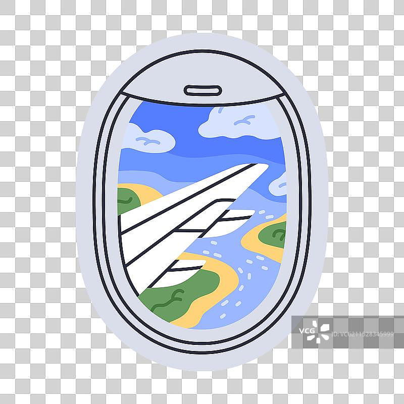 飞机窗户视角的飞行景象图片素材