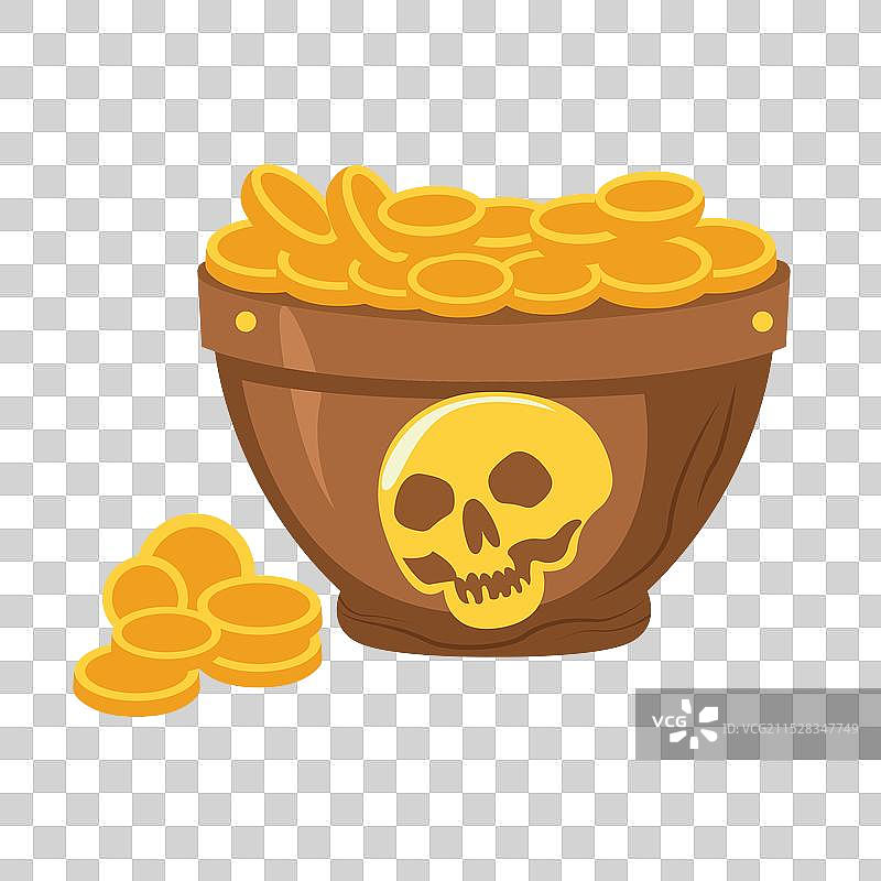 孤立的海盗黄金宝藏图片素材