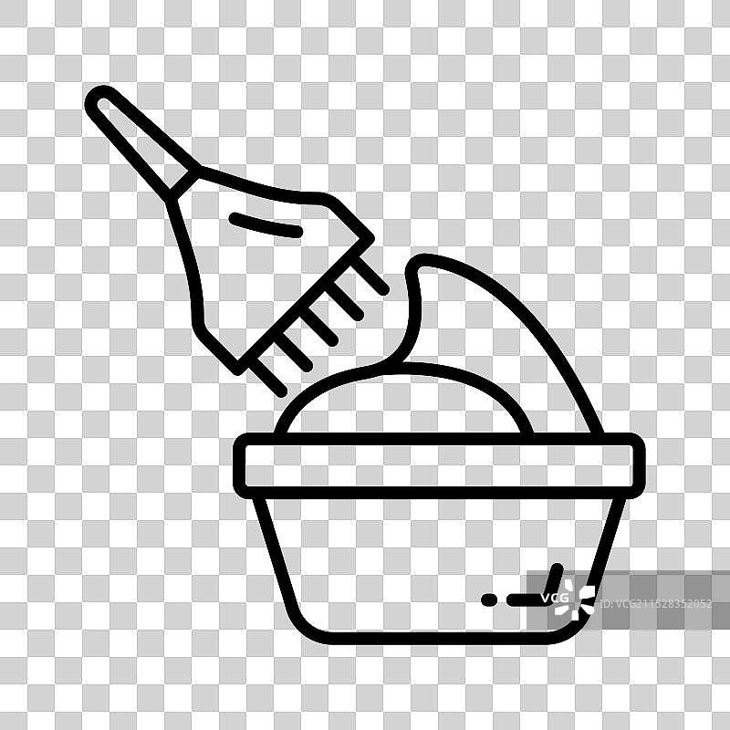 碗中奶油刷的发型概念图标图片素材