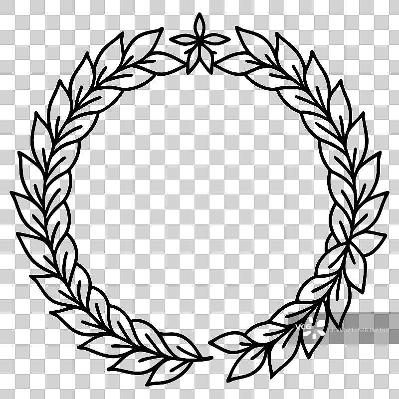 蜡笔质感的冬季花环图片素材