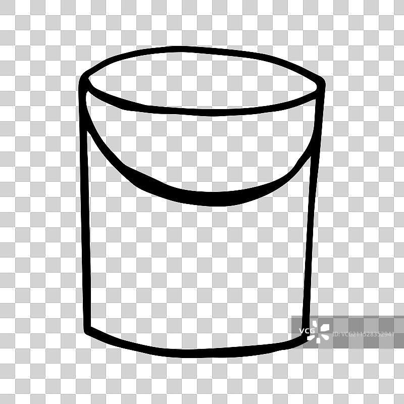 手绘简约风格的水桶涂鸦图片素材