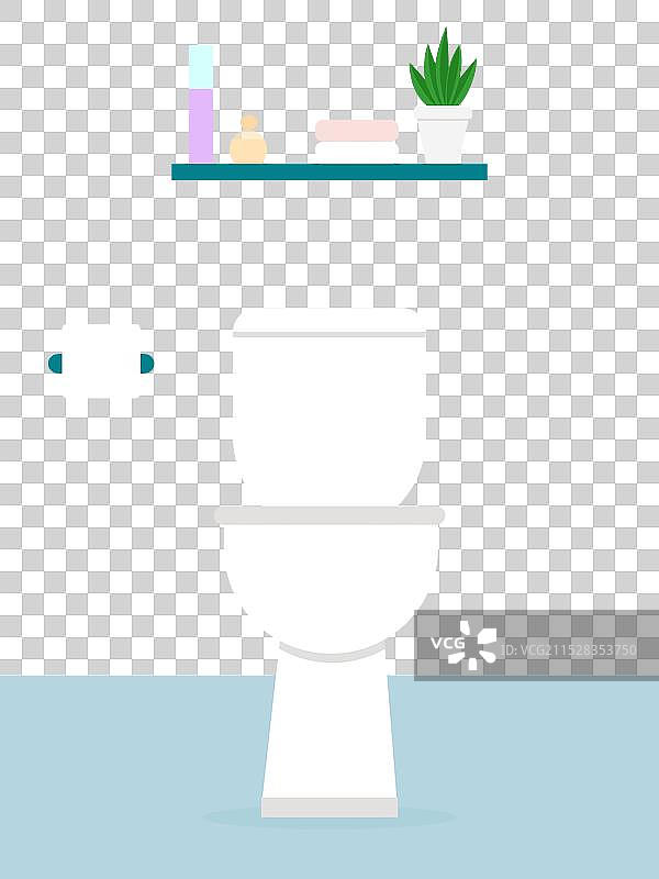 蓝色调的极简风格卫生间图片素材