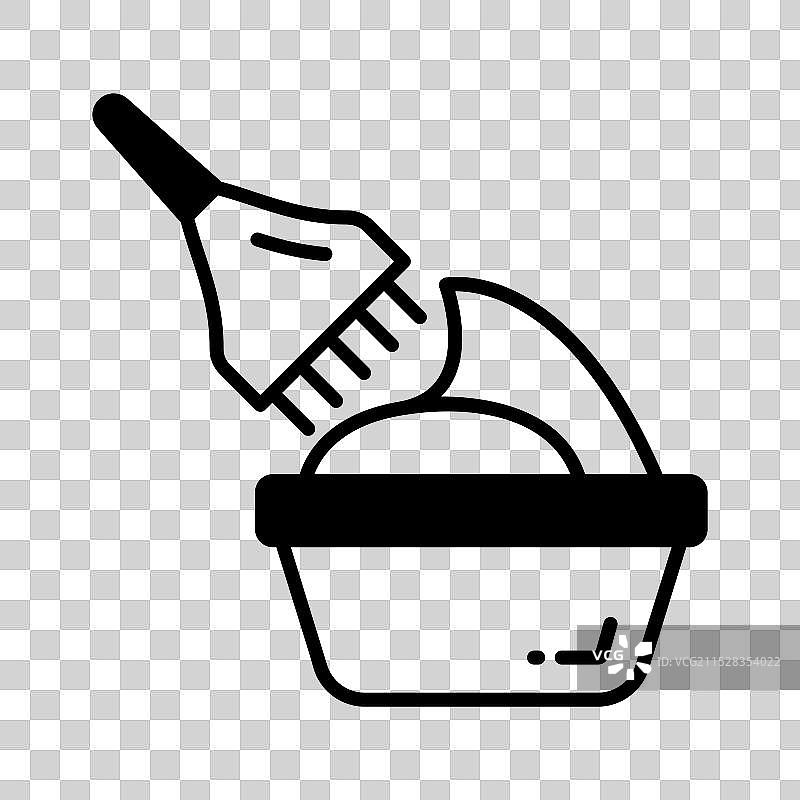 碗中装有奶油的发刷概念图图片素材