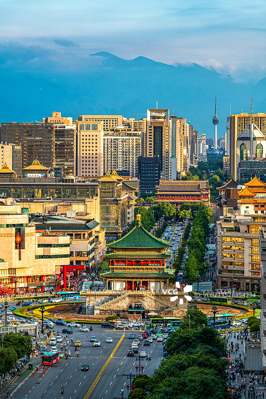西安城市中轴线图片素材