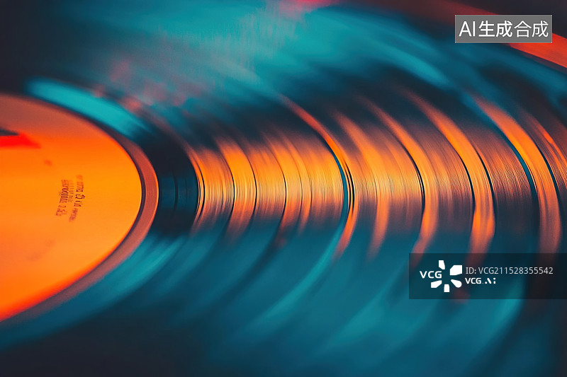 【AI数字艺术】光影中的黑胶唱片图片素材