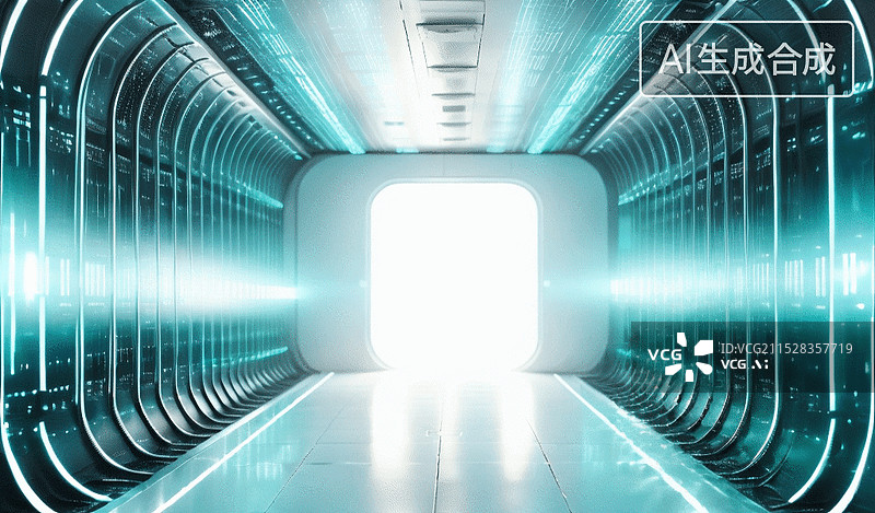 【AI数字艺术】未来科技隧道图片素材