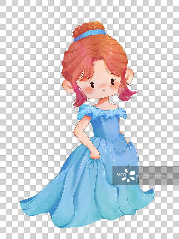Q版卡通可爱公主裙女孩冰雪公主图片素材