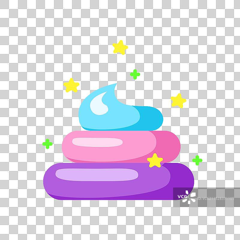 卡通独角兽的魔法粪便，五彩斑斓的颜色图片素材