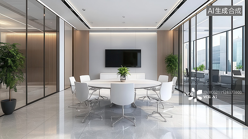 【AI数字艺术】会议室办公室图片素材