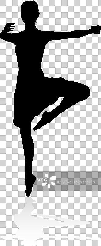 芭蕾舞者剪影在跳舞图片素材