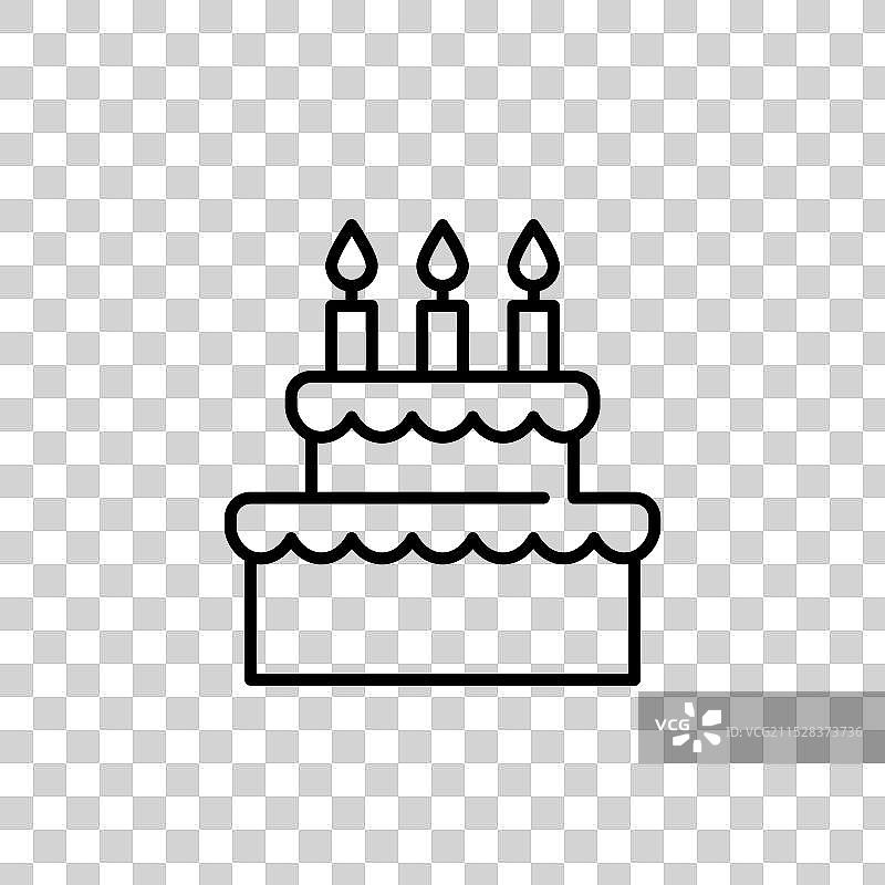 生日蛋糕上点燃的蜡烛，快乐的时刻和图片素材