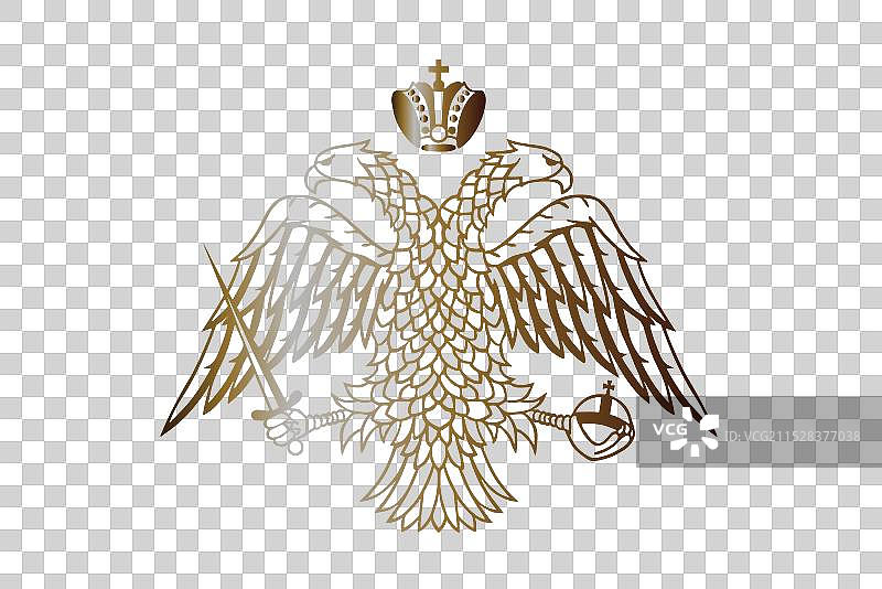 拜占庭国旗双头鹰金色剪影图片素材