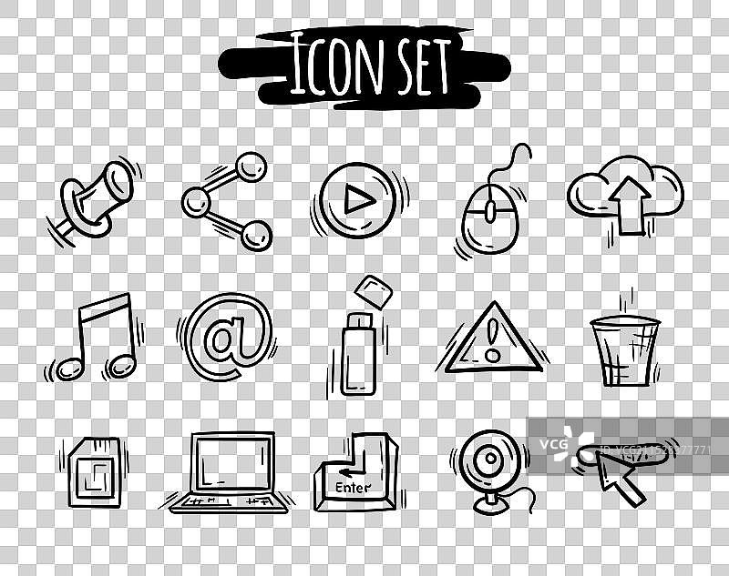 黑白色的互联网用户界面图标图片素材