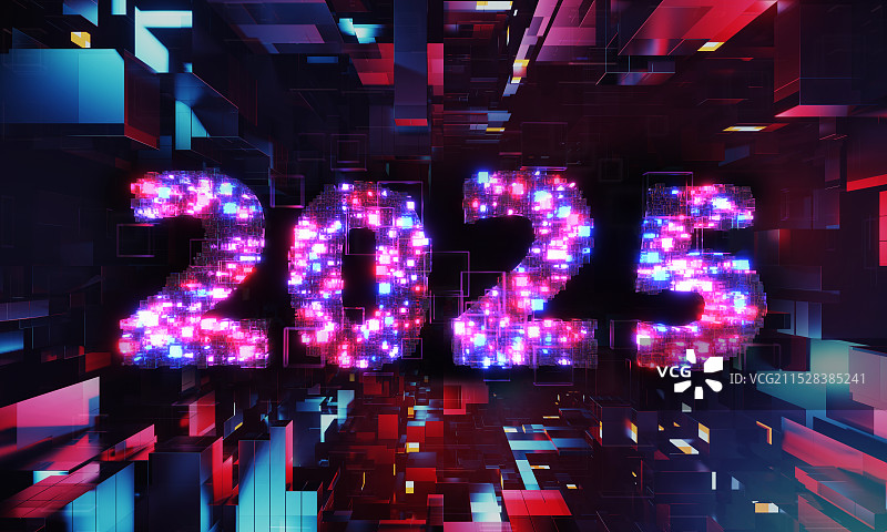 2025粒子光线特效科技感发光字体3d渲染图片素材