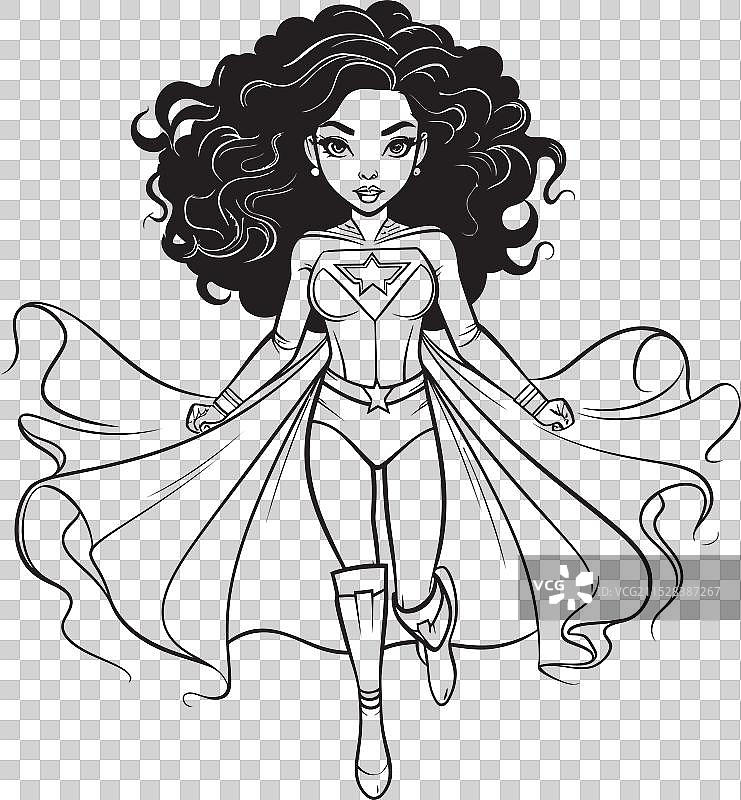 令人惊艳的蓝宝石女超级英雄卡通超女图片素材