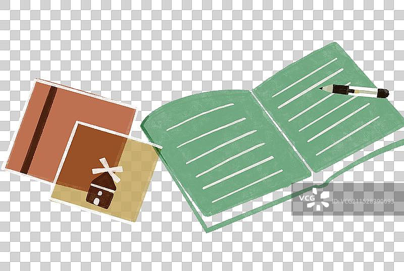 儿童插画 书本笔组合图片素材